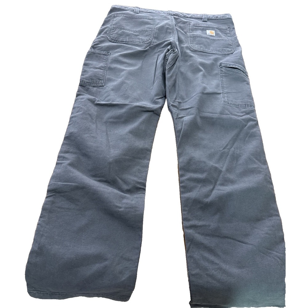 Carhartt Cargo Jeans Pants Mens 38x34 Gray Relaxed Fit Ripstop Work Utility - Picture 5 of 7